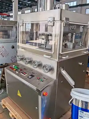 How does a rotary tablet making machine work?